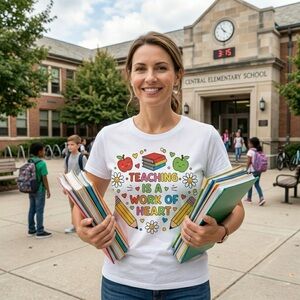 Kids White Graphic T-Shirt